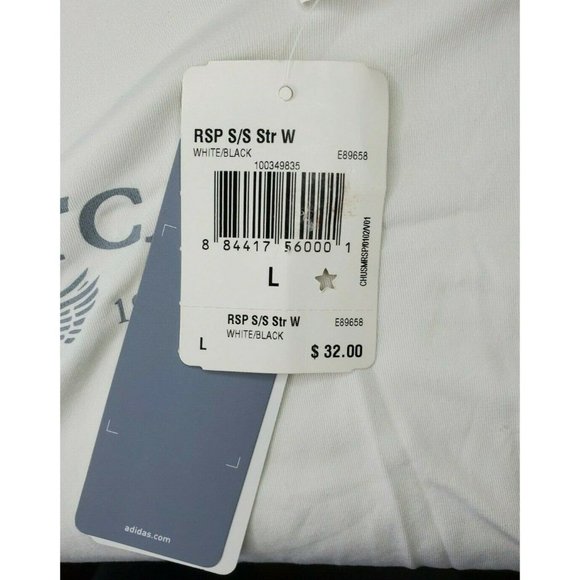 Adidas Clima Cool MSTCA Short Sleeve White Black Large Activewear T Shirt - Picture 9 of 12